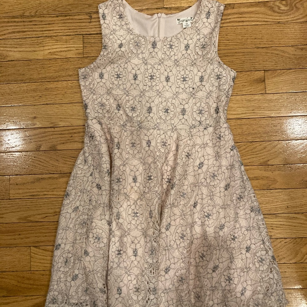 Tan and gray Knitworks dress for 12-16yo